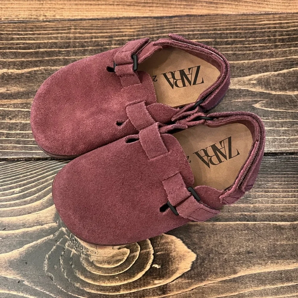 SOLD- ❌POST- Zara Kids Plum Suede Clogs NWOT - Picture 5 of 5